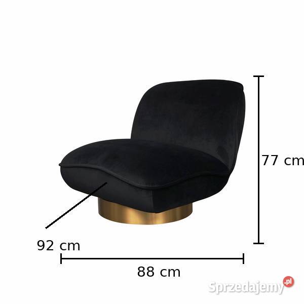 Fotel glamour czarny welurowy Monte Black Velvet sprzedam