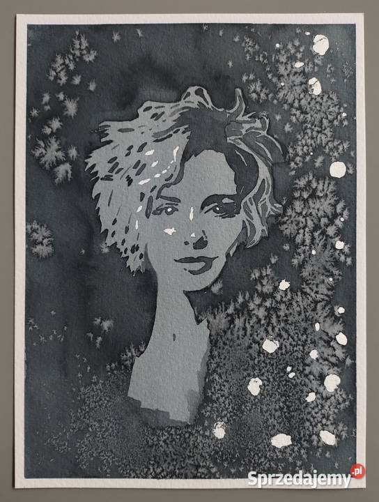 Akwarela Obraz WESOŁA WDÓWKA 19 X 26 Warszawa sprzedam