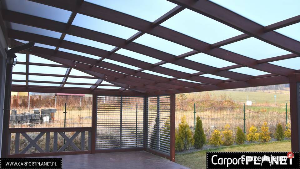 Zadaszenie tarasu wykonane z drewna klejonego na Opole sprzedam