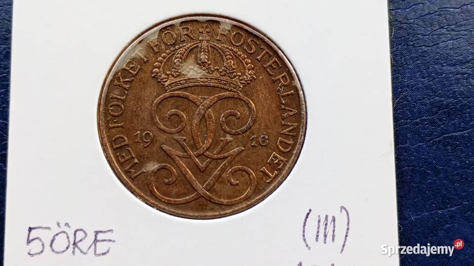 Stare monety 5 ore 1916 Szwecja Kolekcje podkarpackie Lesko