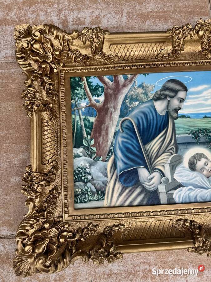 Obraz święta rodzina rama ozdobna stylowa złota Garwolin sprzedam