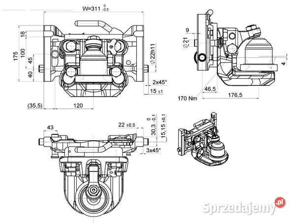 Zaczep transportowy 311 mm 056311420A11 Kamionna