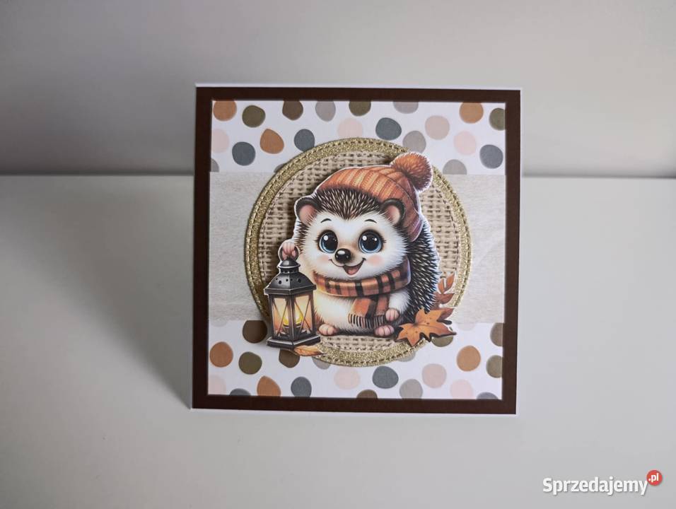 Kartka ręcznie robiona na urodziny jeżyk Rękodzieło Łódź sprzedam