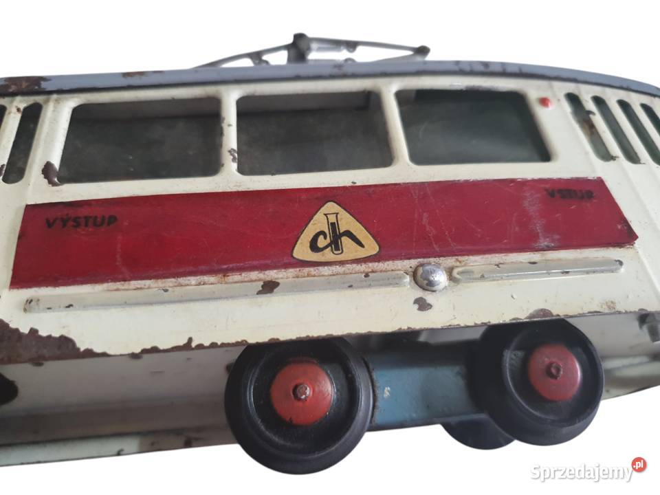 Stara zabawka metalowy tramwaj Chemoplast Brno śląskie Cieszyn