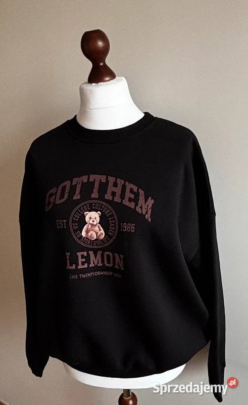 Bluza damska ocieplana oversize kolor czarny Inny wzór zachodniopomorskie Szczecin sprzedam