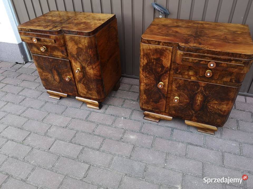 Stoliki Szafki Nocne Art Deco Orzech Stare Antyk Swarzędz sprzedam
