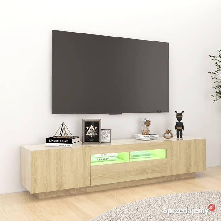 Szafka TV z oświetleniem LED kolor dąb sonoma Warszawa