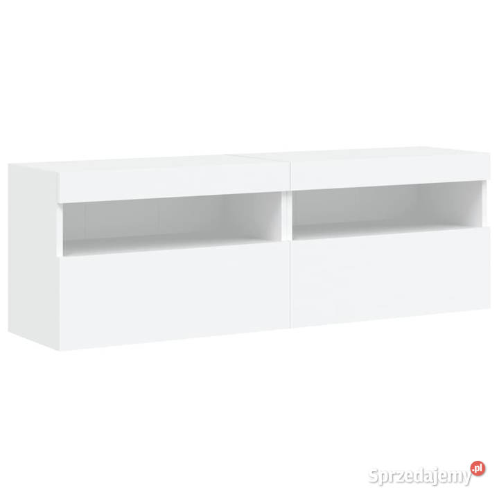 Ścienne szafki TV z LED 2 białe 60x30x40 Warszawa