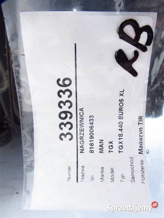NAGRZEWNICA MAN TGX I 81619006433 Van minibus