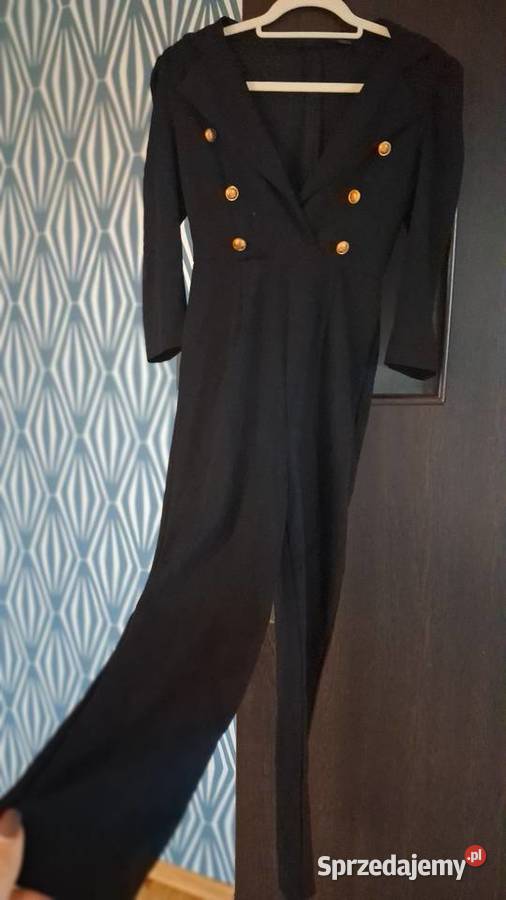 Elegancki Czarny Kombinezon Damski ze Złotymi Rozmiar 34(XS) Poręba Górna