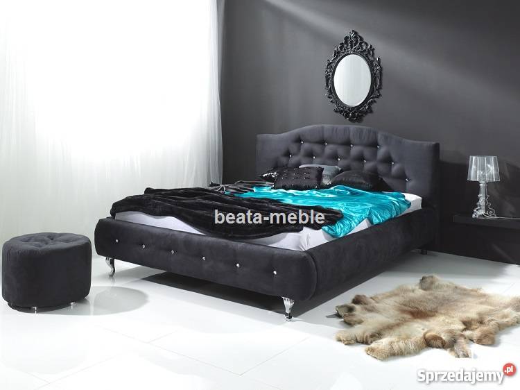 Łóżko w stylu glamour ROCOCO 160x200 + kryształki + materac