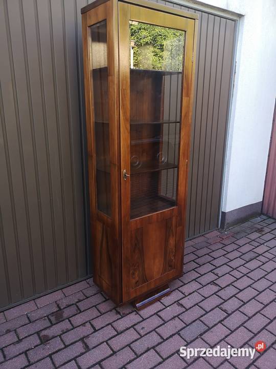 Witryna Biblioteka Słupek ArtDeco Orzech Stary Swarzędz sprzedam