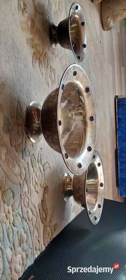 zabytkowe posrebrzane misy indyjskie wielkopolskie Poznań