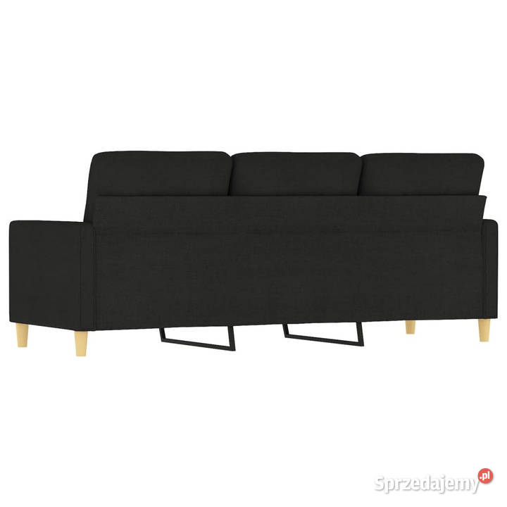 Sofa 3osobowa czarna 180 tapicerowana tkaniną Warszawa