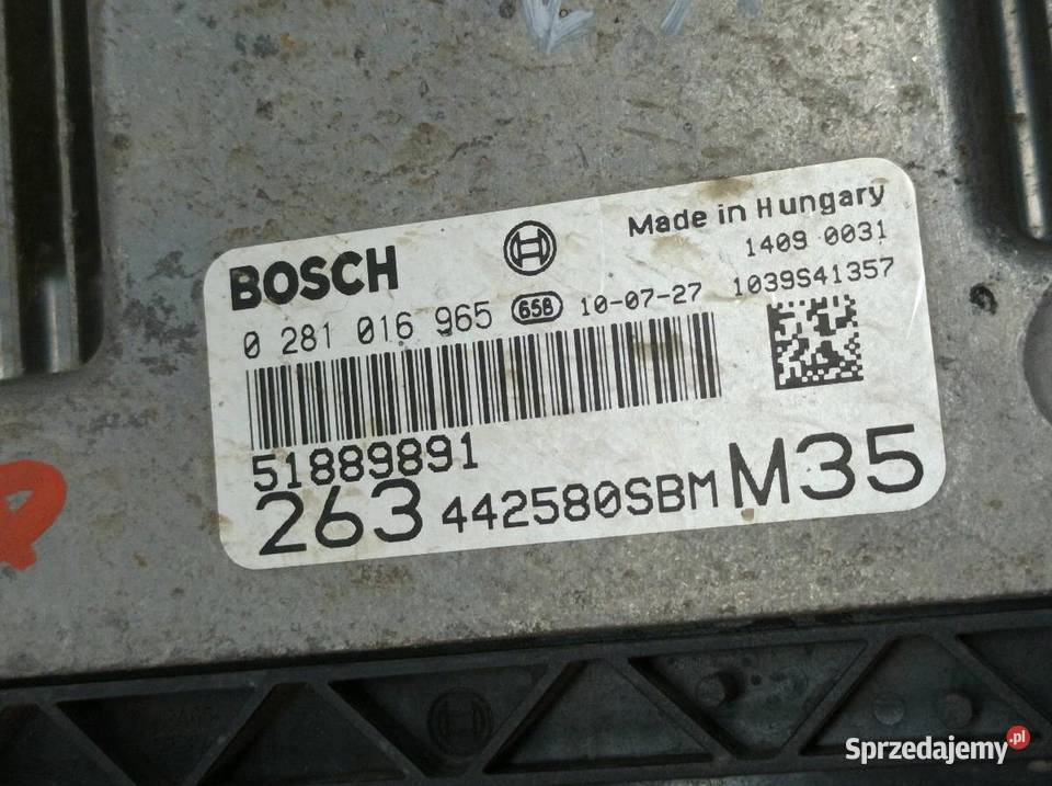 STEROWNIK SILNIKA 0281016965 51889891 20 D 134 Rok produkcji 2010 sprzedam