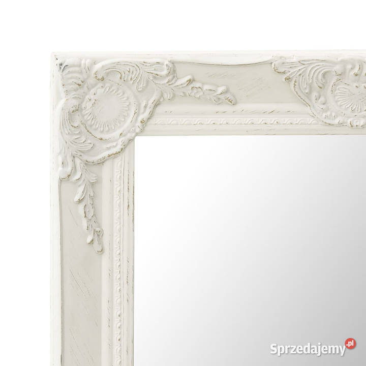 Lustro ścienne w stylu barokowym 60x40 białe