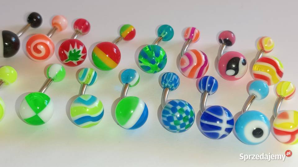 Kolczyki do pępka z kulkami akrylowymi małopolskie Nowy Sącz