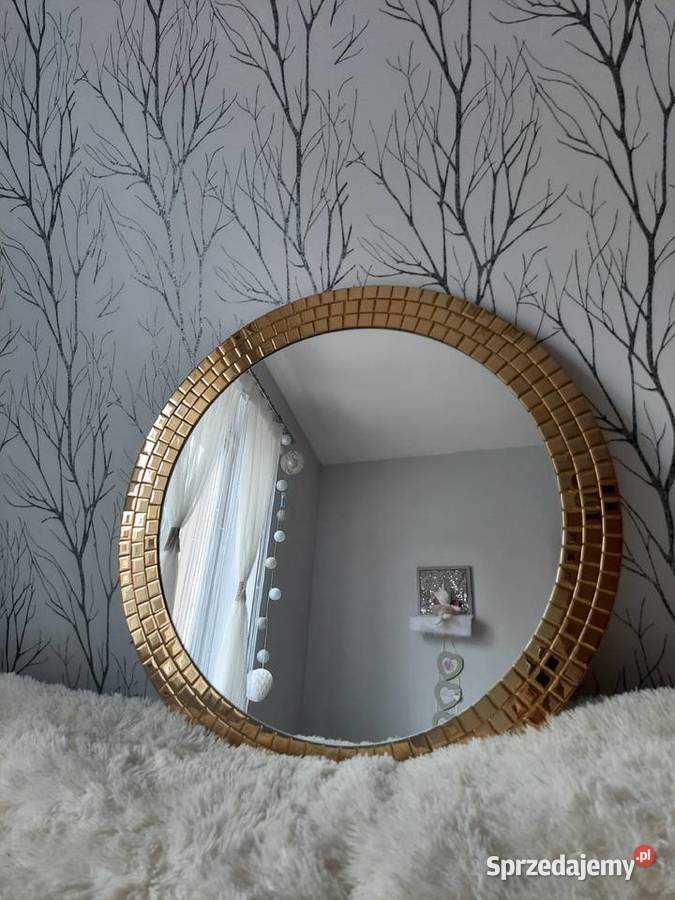 Lustro okrągłe złote złota rama 50 60 70 80 90 Przemyśl sprzedam