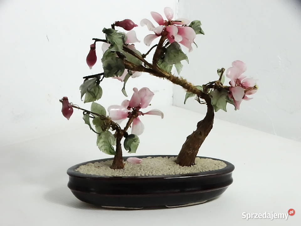 Chińskie Drzewko Bonsai Kwitnące Szkło Kamień