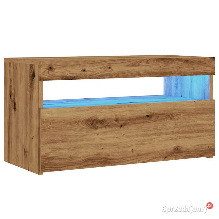 Szafki TV z LED 2 dąb artisan materiał
