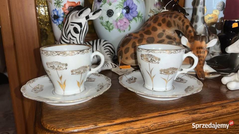 Filiżanka Secesja Dmuchawce Bez sygnatury biało Gdańsk