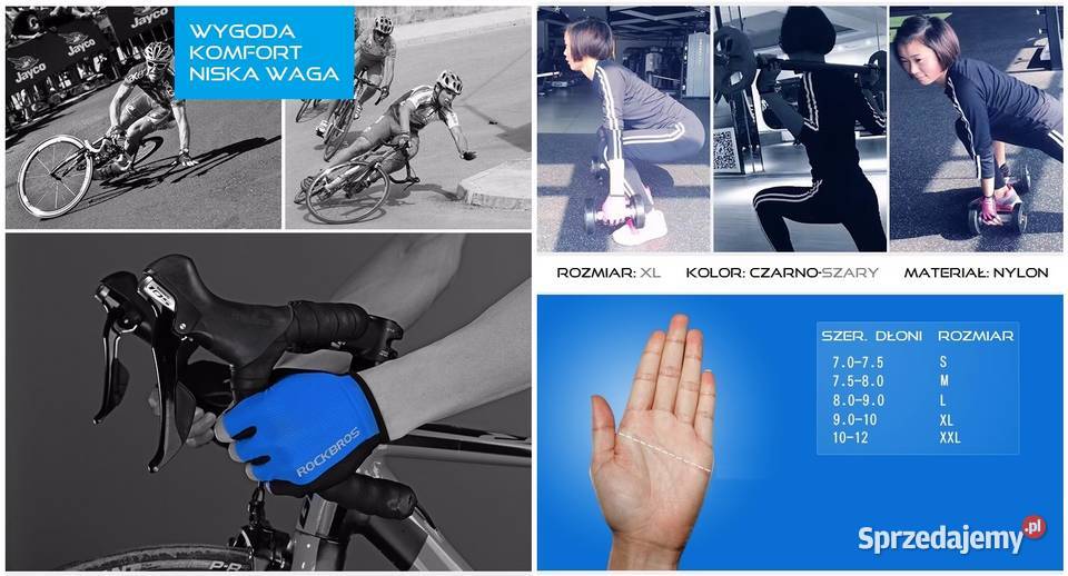 Rękawiczki rower sport fitness RockBros półpalce Dęblin