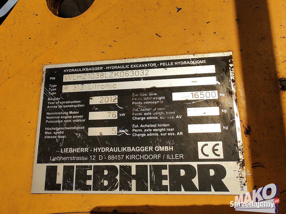 Liebherr R313 Litronic R 313 312 315 ZX DX EC Ramię wyburzeniowe Koparki Ostrowiec Świętokrzyski