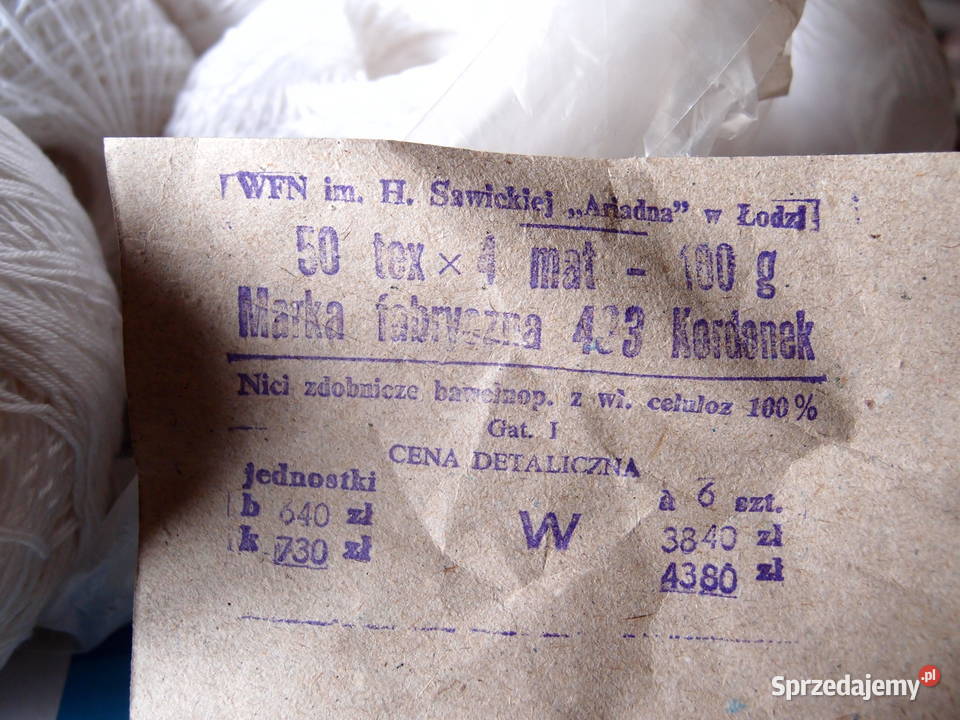 Nici zdobnicze bawełniane ariadna Napy zapinki sprzedam