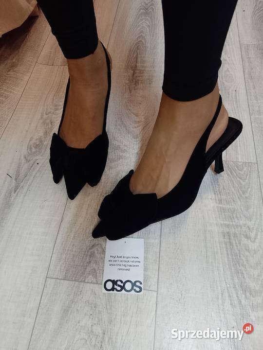 40 ASOS Design Czarne welurowe czółenka z Kraków