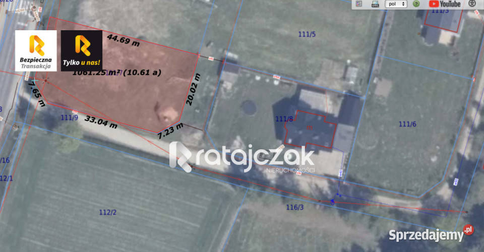 Ogłoszenie działka 1057m2 Trzcińsk 25m