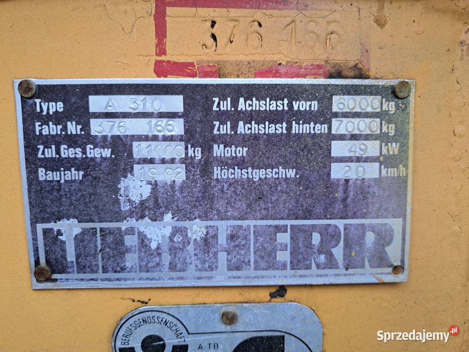 Koparka kołowa liebherr 310 Brzeźnik