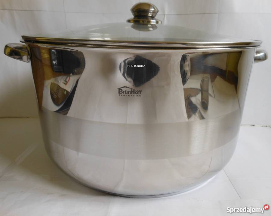 DUŻY Szeroki Garnek 20L ze Stali Nierdzewnej