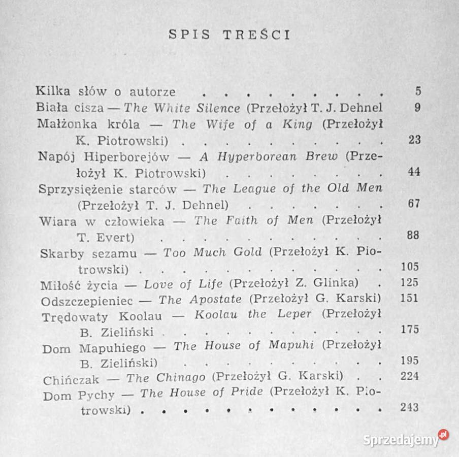 Nowele Jack London sprzedam