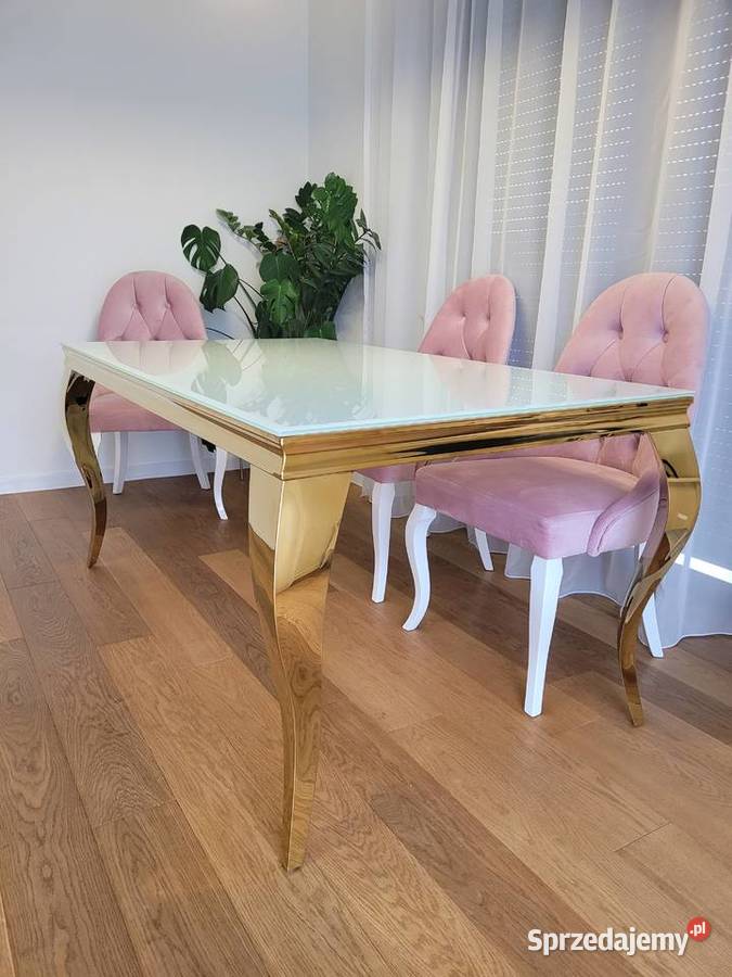 STÓŁ ZŁOTY LUXURY stół glamour AKANT Gierałtowiczki