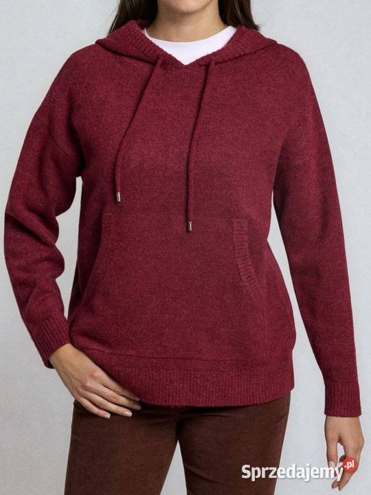 bordowy sweter z kapturem Sinsay S Odzież damska sprzedam