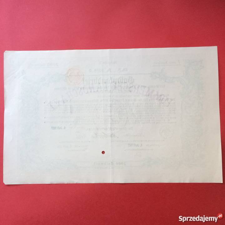 11 Papiery wartościowe 2000 goldmark Antykwariat Szczecin