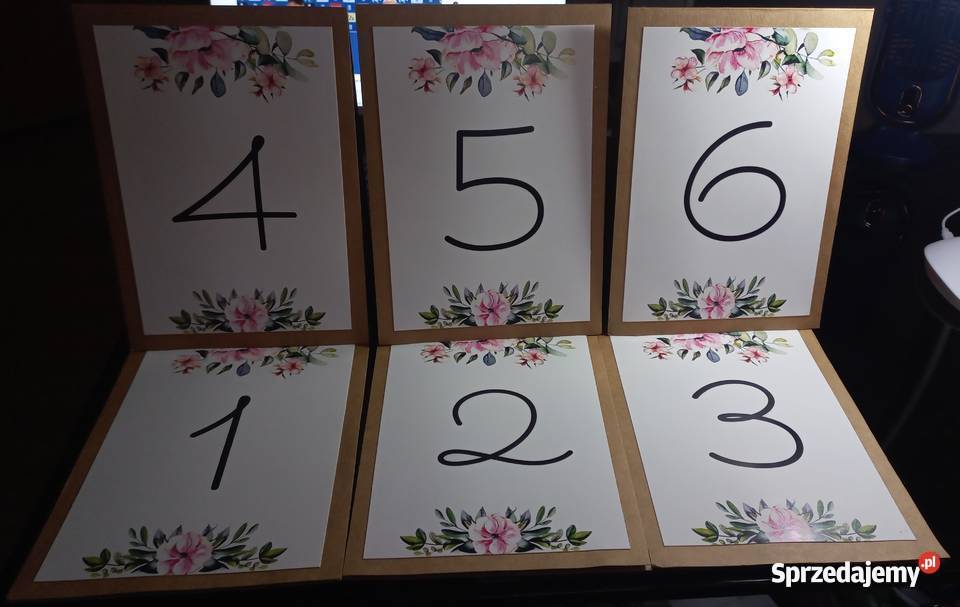 Numerki na stół weselny komplet 6 Koło