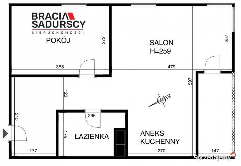 sprzedaży mieszkania Kraków 4671m2 2 pokoje