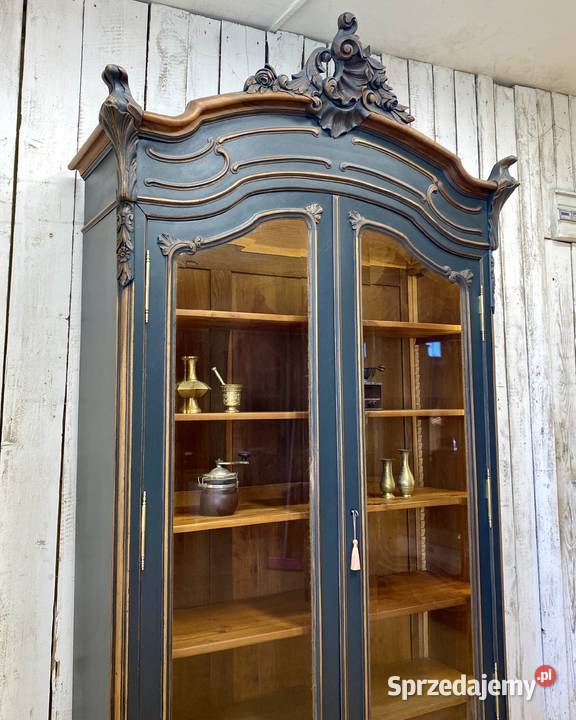Biblioteka 2drzwiowa witryna antracyt Ludwik XV Wrocław