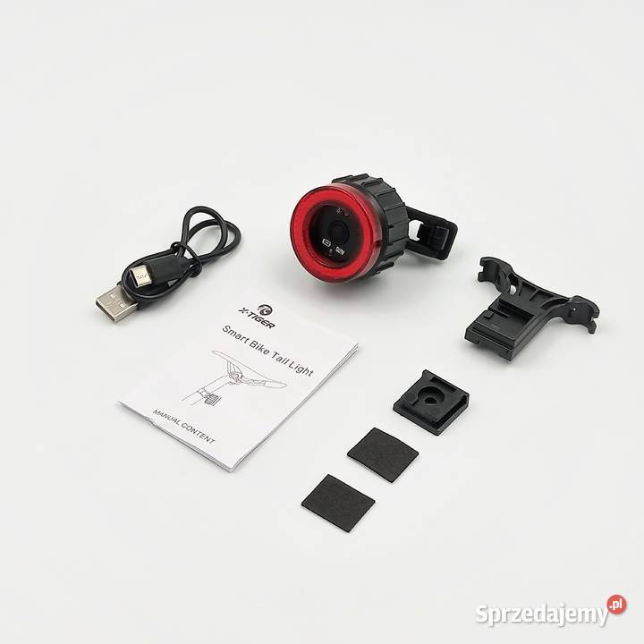 Światło rowerowe lampka USB COB z hamulcem stop Zawiercie sprzedam