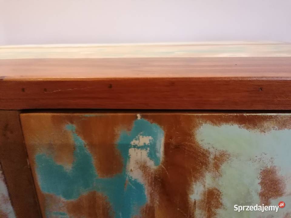 Drewniana komoda szafka w stylu loftowym z Warszawa