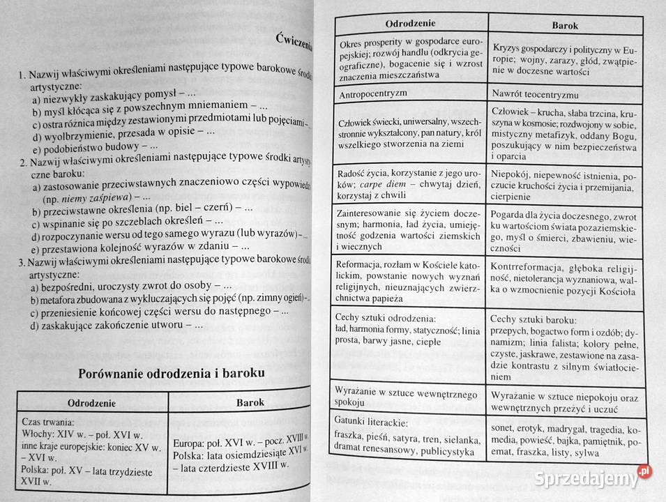 Barok Streszczenia problematyka Teresa Nowacka Pozostałe lubelskie Chełm