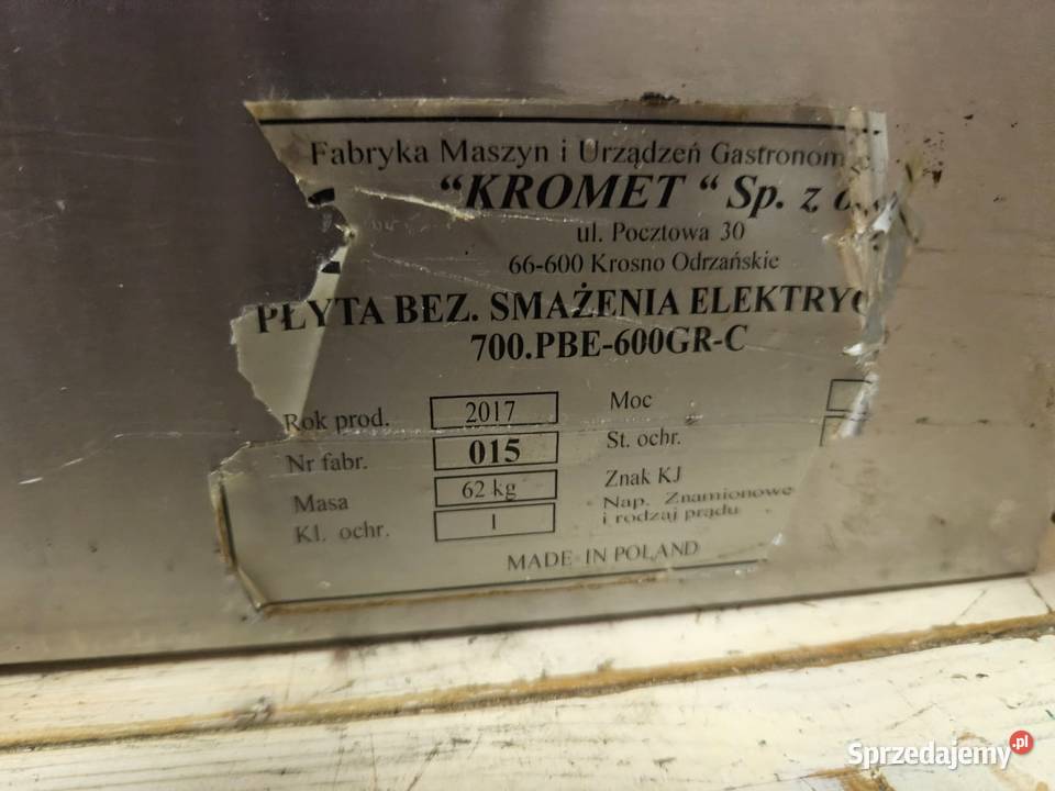 Płyta grillowa elektryczna 12 gładka i 12 Pszczyna