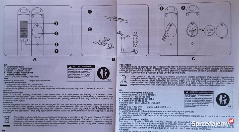 Skakanka elektroniczna z licznikiem skoków podkarpackie