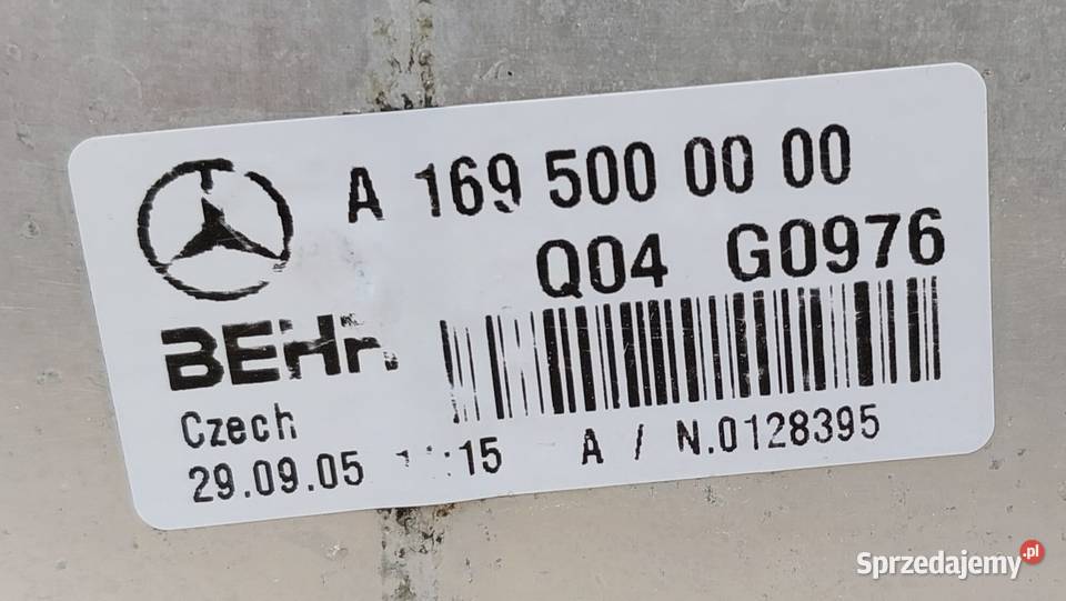 INTERCOOLER MERCEDES A B KLASA W169 W245 20 CDI Mielęcin sprzedam