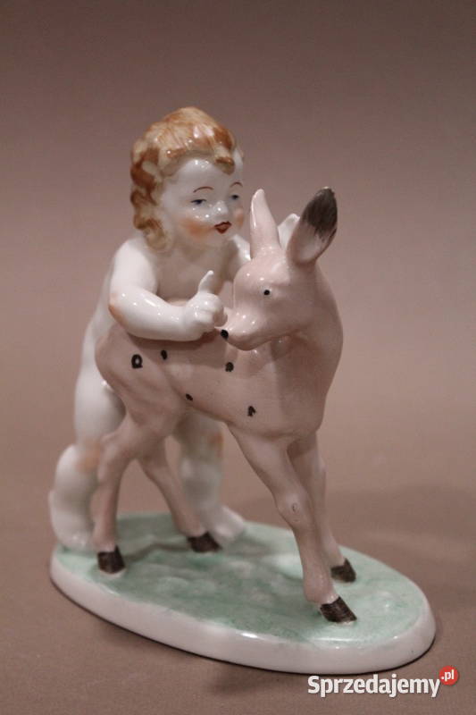 Figurka chłopiec z sarną 1303 FiaF Szczecin