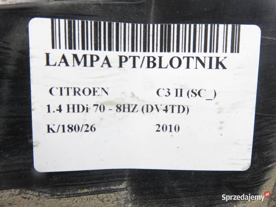 LAMPA PRAWA TYLNA CITROEN C3 II SC