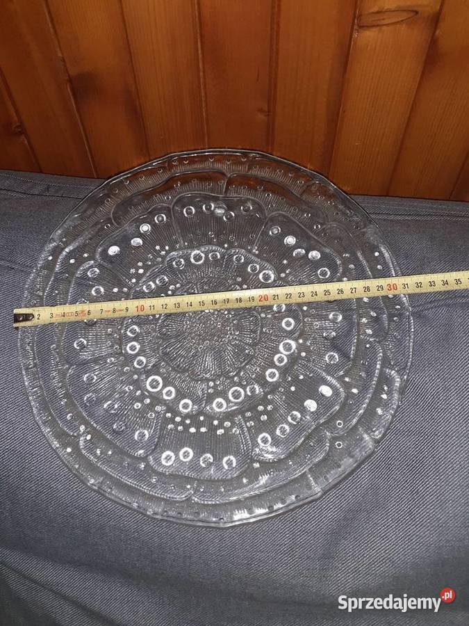 Śliczny duży talerz patera szkło Ząbkowickie śląskie Sosnowiec
