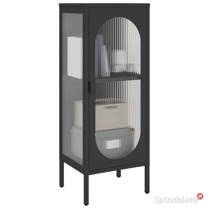 vidaXL Szafka czarna 40x35x105 szkło i Warszawa sprzedam