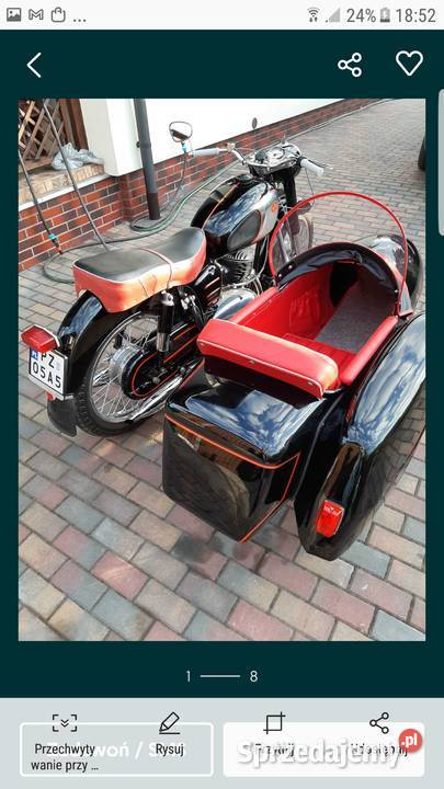 Sprzedam Panonie T5 250 z wózkiem bocznym DUNA Rok produkcji 1971 Dynów